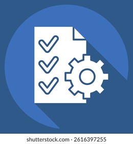 Icon Contract Management. related to Audit symbol. long shadow style. design editable