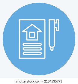 Icon Contract. suitable for education symbol. blue eyes style. simple design editable. design template vector. simple illustration