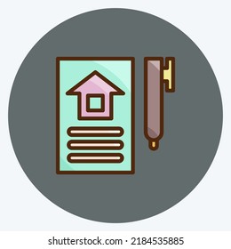 Icon Contract. suitable for education symbol. flat style. simple design editable. design template vector. simple illustration