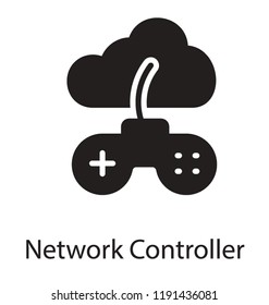 Icon of controller connected with a cloud depicting network controller