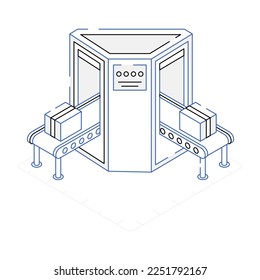 Icon of conveyor isometric design  