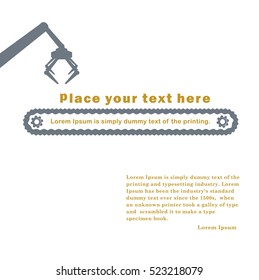 the icon of the conveyor with place for your text. The concept of industrial production.