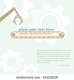 the icon of the conveyor with place for your text. The concept of industrial production.