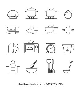 icon cook set, vector