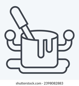 Icon Cook Soup. related to Cooking symbol. line style. simple design editable. simple illustration