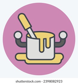 Icon Cook Soup. related to Cooking symbol. color mate style. simple design editable. simple illustration