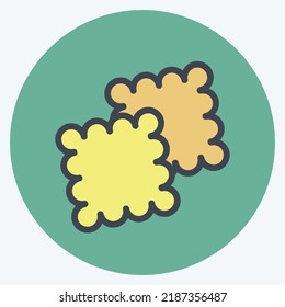 Symbolkekse. geeignet für Bäckereisymbol. Farbpaarstil. einfaches Design bearbeitbar. Designvorlage, Vektor. einfache Abbildung