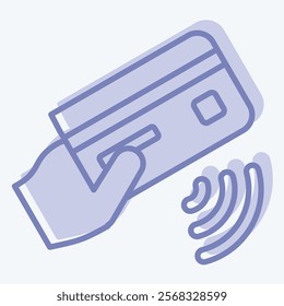 Icon Coontact Less. related to Credit Card symbol. two tone style. simple illustration