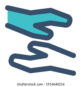 cooperación de iconos utilizando el estilo de línea rellena y el color azul