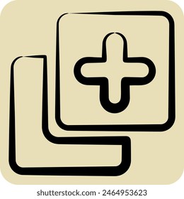 Icon Copy. related to Button Download symbol. hand drawn style. simple design illustration