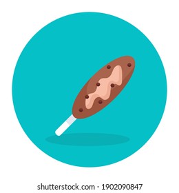 
An icon of corn dog in editable style, cooking sausages 