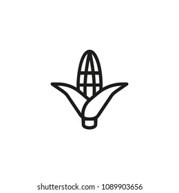 Icon of corn ear. Vegetable, ingredient, maize. Nutrition concept. Can be used for topics like farm, healthy eating, agriculture
