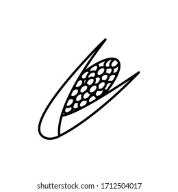 The icon of corn. Outline illustration vector. Pictogram for web page, mobile app, promo. UI UX GUI design element. Editable stroke. Vector.