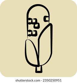 Icon Corn. related to American Indigenous symbol. hand drawn style. simple design editable. simple illustration