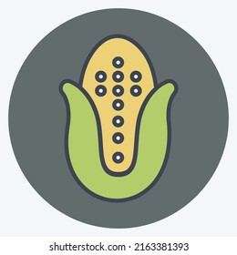Icon Corn. geeignet für Gartensymbol. Farbpaarstil. einfaches Design bearbeitbar. Designvorlage, Vektor. einfache Symbolillustration