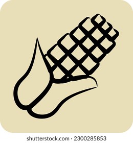 Icon Corn. suitable for Nuts symbol. hand drawn style. simple design editable. design template vector. simple illustration