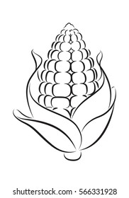 icon corn, vector