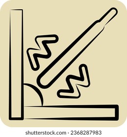 Icon Corner Welding. related to Welder Equipment symbol. hand drawn style. simple design editable. simple illustration