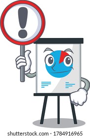 An icon of corona graph cartoon design style with a sign board
