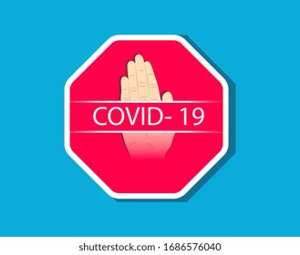 The icon of the coronavirus with a red prohibition sign. There's no infection and to stop the coronavirus isolated concept. vector Icon.