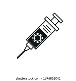 Icono de la vacuna del coronavirus. Simple ilustración vectorial.