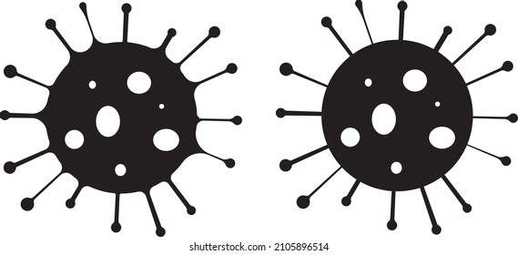 icon of coronavirus vector isolated virus set of two