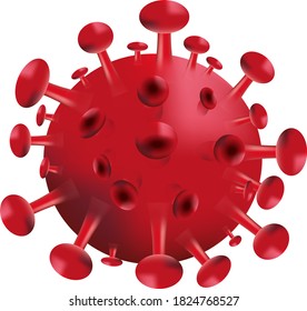 icon of coronavirus. vector of red virus