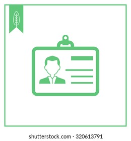 Icon of corporate badge with man's silhouette