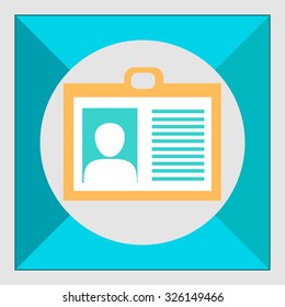 Icon of corporate badge with man's silhouette