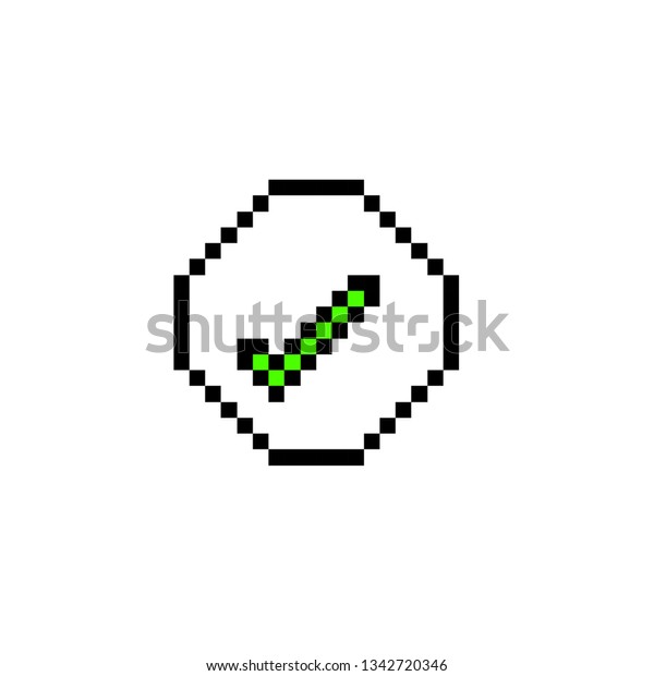 Icon Correct Pixel Stock Vector (Royalty Free) 1342720346