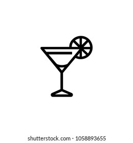 Icon of cosmopolitan cocktail. Beverage, liquor, bar. Alcohol drink concept. Can be used for topics like party, celebration, nightlife 