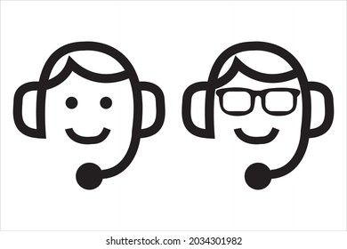 Icon Costumer Service Or Admin Bussiness Editable