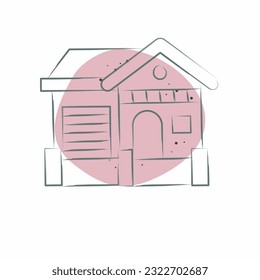 Icon Cottage. related to Accommodations symbol. Color Spot Style. simple design editable. simple illustration