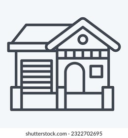 Icon Cottage. related to Accommodations symbol. line style. simple design editable. simple illustration