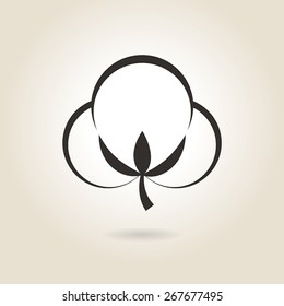 Icon Cotton Flower On A Light Background