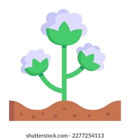 Icon of cotton flower, trendy flat design