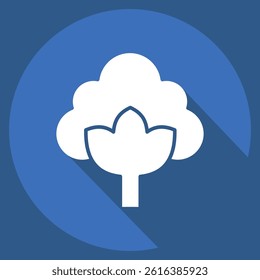 Icon Cotton. related to Fabric symbol. long shadow style. design editable