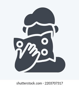 Icon Cough. suitable for flu symbol. glyph style. simple design editable. design template vector. simple illustration