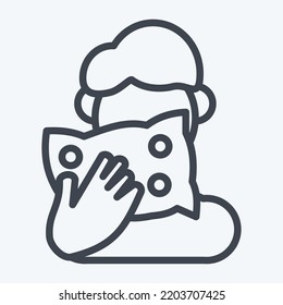 Icon Cough. suitable for flu symbol. line style. simple design editable. design template vector. simple illustration