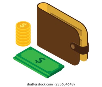 The icon could be used to represent wealth or financial security. The wallet is full of money and coins, which suggests that the person who owns the wallet is wealthy.