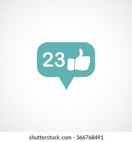 Icon Counter Notification Thumbs up. Vector format