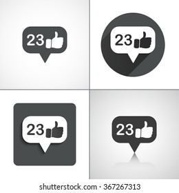 Icon Counter Notification Thumbs up.