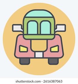 Icon Coupe. related to Vehicle symbol. color mate style. editable
