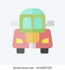Icon Coupe. related to Vehicle symbol. flat style. editable