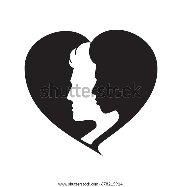 Icon Couple Love Profile Man Woman Stock Vector (Royalty Free ...