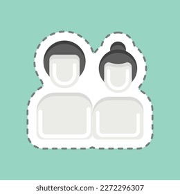 Icon Couple. related to Family symbol. Chalk Style. simple design editable. simple illustration