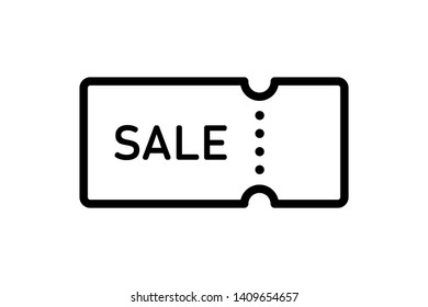 Icon coupon or ticket isolated. Retro cinema or theatre ticket. Paper coupons. EPS 10