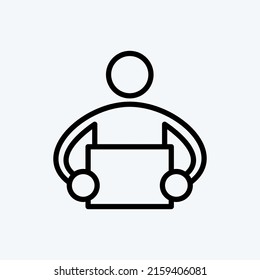 Icon Courier. suitable for education symbol. line style. simple design editable. design template vector. simple illustration