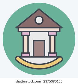 Icon Court House. related to Icon Building symbol. color mate style. simple design editable. simple illustration
