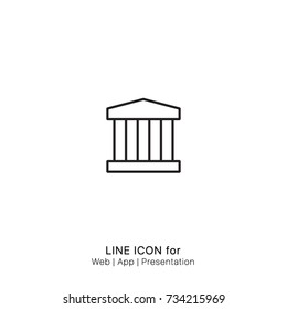 Icon courthouse old building graphic design single icon vector